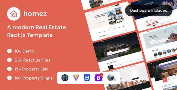 Homez - Modern Real Estate ReactJs Template (React 19)