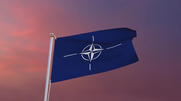 Flag Of NATO Waving 4k