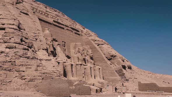 Abu Simbel Temple, Main Entrance And Statues