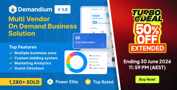 Demandium - Multi Provider On Demand, Handyman, Home service App with admin panel