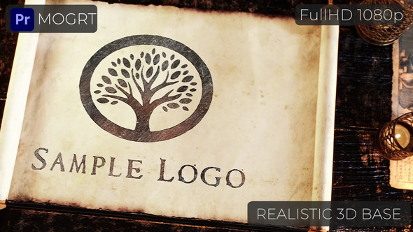 Ancient Parchment Scroll Logo — 3D Cinematic Historical Reveal