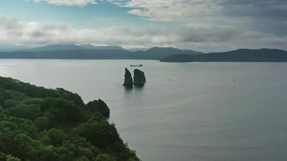 Three Brother Rocks in Avacha Bay