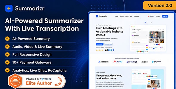 Summarizr - AI-powered Summarizer with Live Transcription