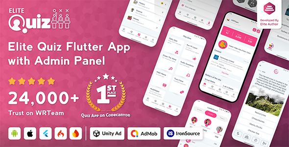 Elite Quiz - Trivia Quiz | Quiz Game - Flutter Full App + Admin Panel
