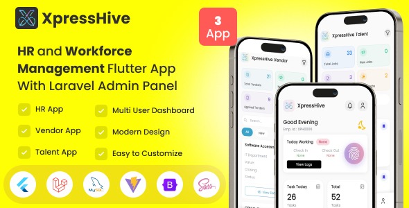 XpressHive | HR and Workforce Management Flutter App With Laravel Admin Panel