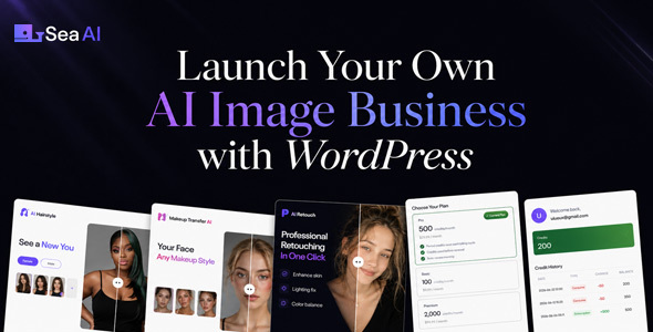 SeaAI – AI Image Generator SaaS WordPress Theme