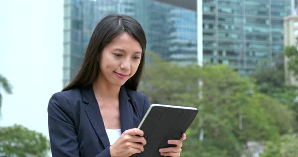 Young Businesswoman use of tablet computer