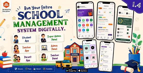 DTCampus - School & College Management System Flutter App for Android & iOS with Laravel Admin Panel