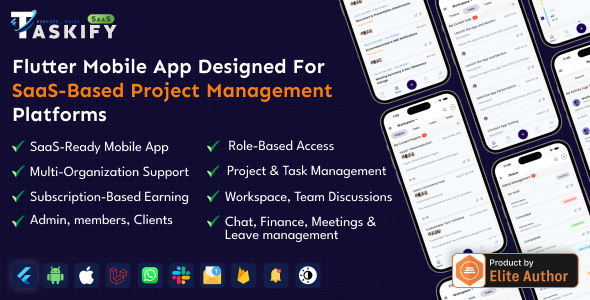 Taskify SaaS - Project Management & Task Manager Flutter App