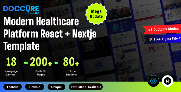 Doccure - Healthcare, Telemedicine & Doctor Booking React & Nextjs Template