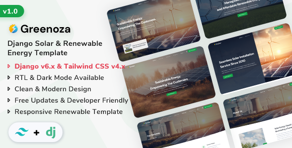 Greenoza - Django Solar & Renewable Energy Template