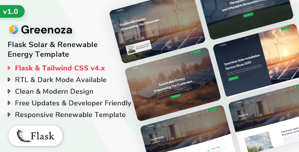 Greenoza - Flask Solar & Renewable Energy Template