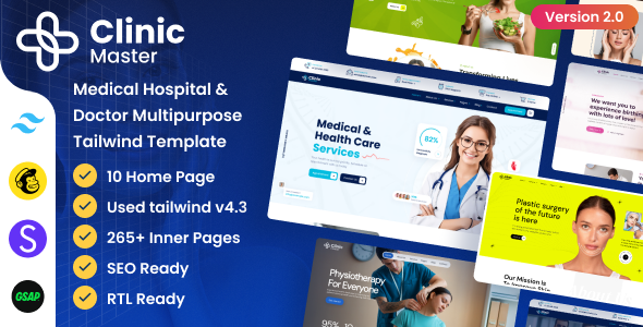 ClinicMaster - Health & Medical Tailwind CSS Template