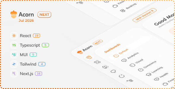 Acorn - Nextjs React Admin Dashboard (React 19)