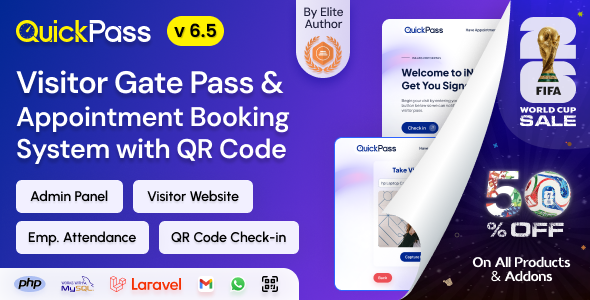 QuickPass - Appointment Booking & Visitor Gate Pass System With Qr Code