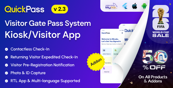 QuickPass - Visitor Gate Pass System Frontdesk App/Visitor App