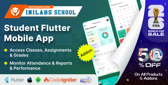 iNiLabs School Express: Student Flutter Mobile App