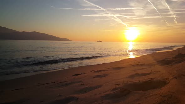 Sunset at the beach of Keramoti 