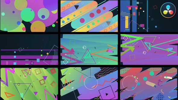 Colorful Shape Transitions [Motion Graphics video clips] alt