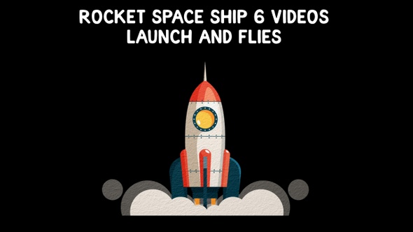 Rocket Space Ship Launch And Flies alt