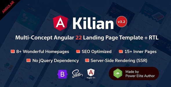 Kilian - Angular 22 Multipurpose Landing Page Template