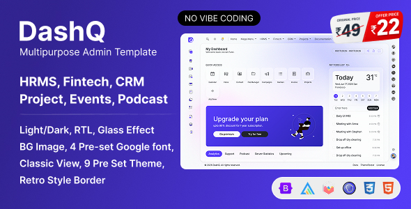 DashQ - Bootstrap HTML Admin Dashboard Template