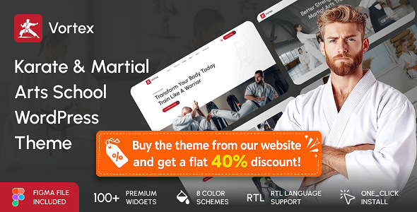 Vortex - Karate & Martial Arts School WordPress Theme