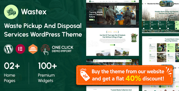 Wastex- Waste Pickup and Disposal Services WordPress Theme