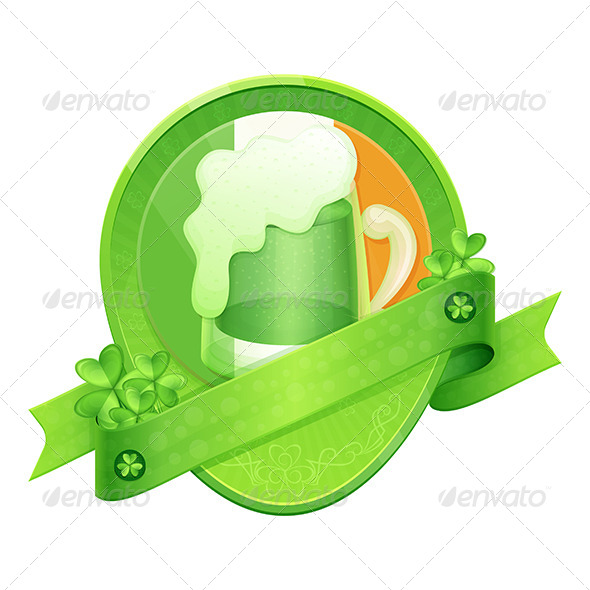 Sticker Green Beer St Patrick's Day