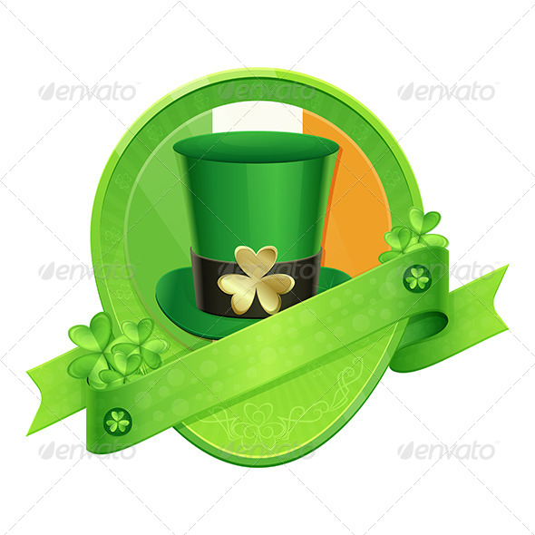 Sticker Green Cylinder St Patrick's Day