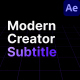Modern Creator Subtitle - VideoHive Item for Sale