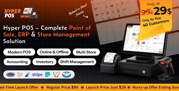 Hyper POS - Laravel Point of Sale, Inventory, ERP, Online & Offline POS, Invoicing, Accounting