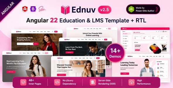 Ednuv - Angular 22 Education LMS & Online Courses Template