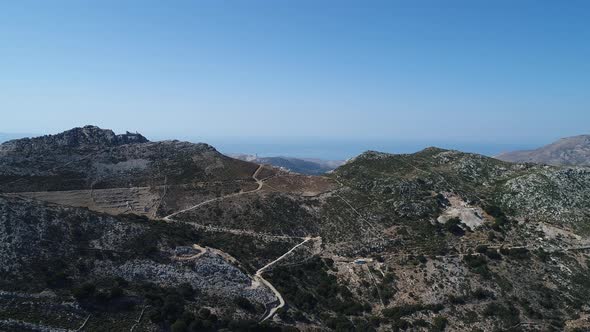 Koronida village on the island of Naxos in the Cyclades in Greece seen from t