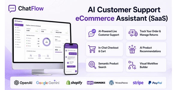 Chatflow – AI Customer Support & eCommerce Assistant (SaaS)