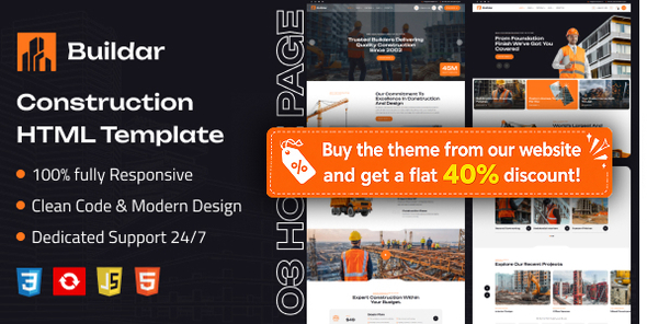 Buildar - Construction HTML Template