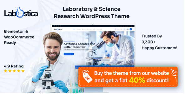 Labstica - Laboratory & Science Research WordPress Theme