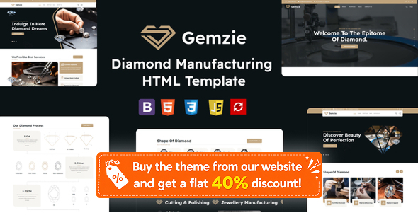 Gemzie - Diamond Manufacturing HTML Template
