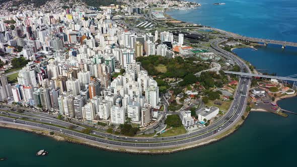 Downtown Florianopolis state Santa Catarina Brazil. Travel destination.