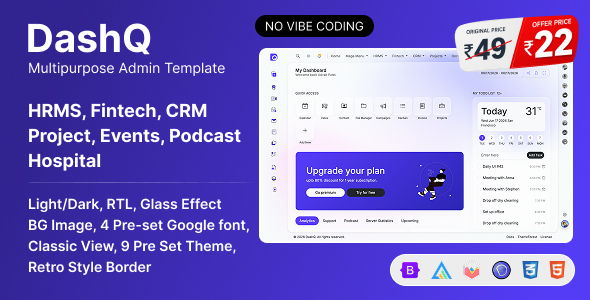 DashQ - Bootstrap HTML Admin Dashboard Template