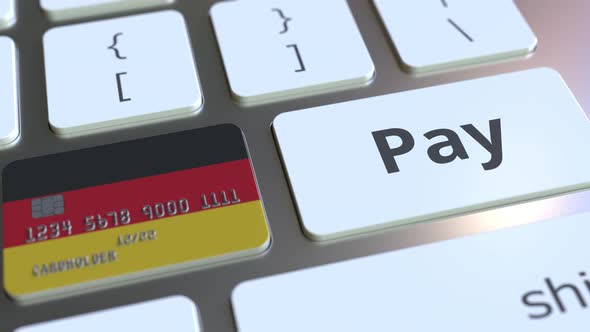 Bank Card Featuring Flag of Germany As a Key on a Keyboard alt