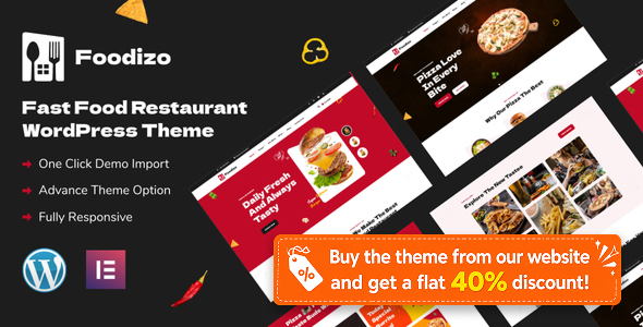 Foodizo - Fast Food Restaurant WordPress Theme