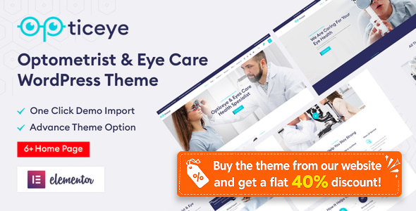 Opticeye - Optometrist & Eye Care WordPress Theme