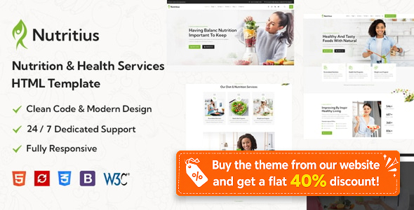Nutritius - Nutrition & Health Services HTML Template