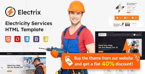 Electrik - Electricity Services HTML Template