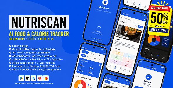 NutriScan | AI Food Nutrition Analysis Flutter App for Android and iOS
