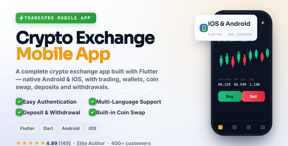 Tradexpro Exchange - Crypto Buy Sell and Trading Flutter Mobile App