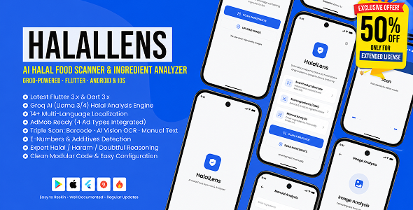 HalalLens | AI Food Scanner & Ingredient Analyzer Flutter Mobile App