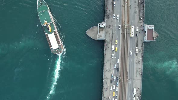 Aerial Galata Bridge