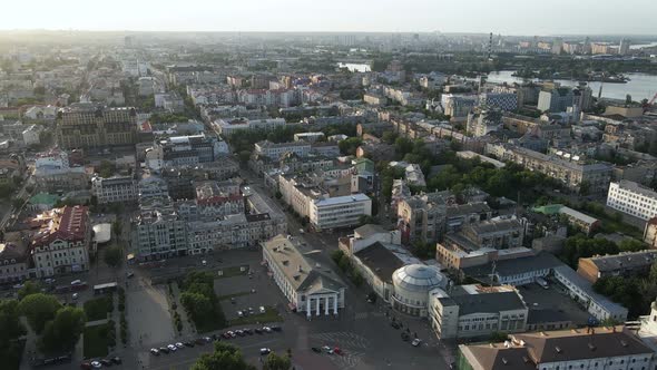 Kyiv, Ukraine. Aerial View. Slow Motion